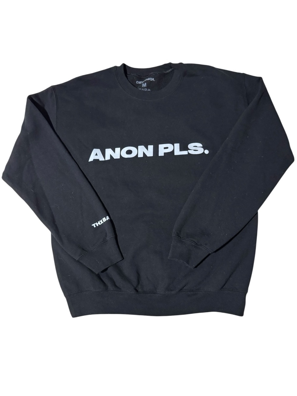 Deuxmoi Anon Pls Crewneck Sweatshirt Black Size M